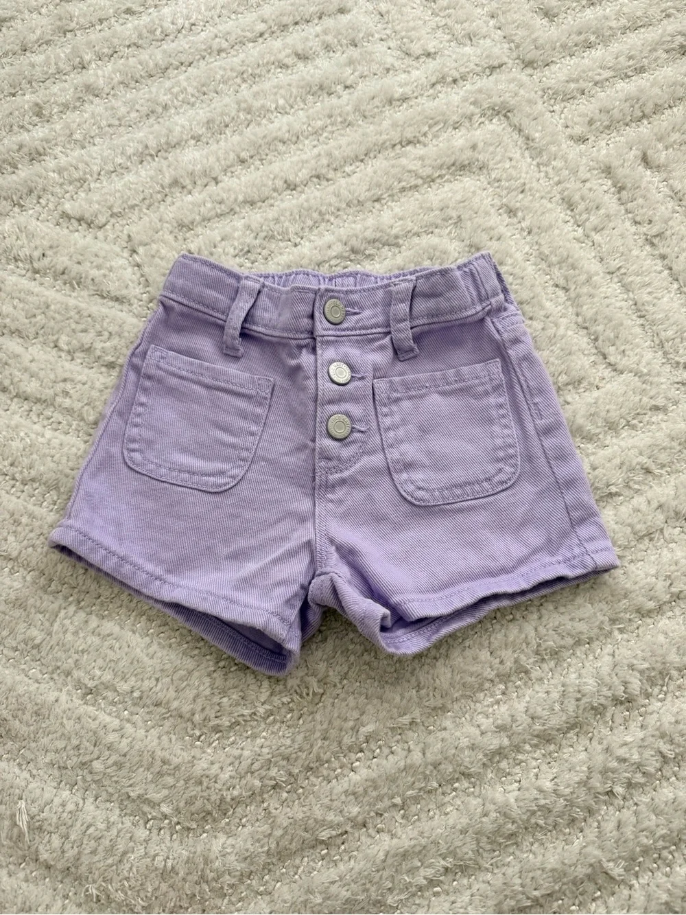 Old Navy Lilac Girls' High-Rise Denim Shorts - Size 2T